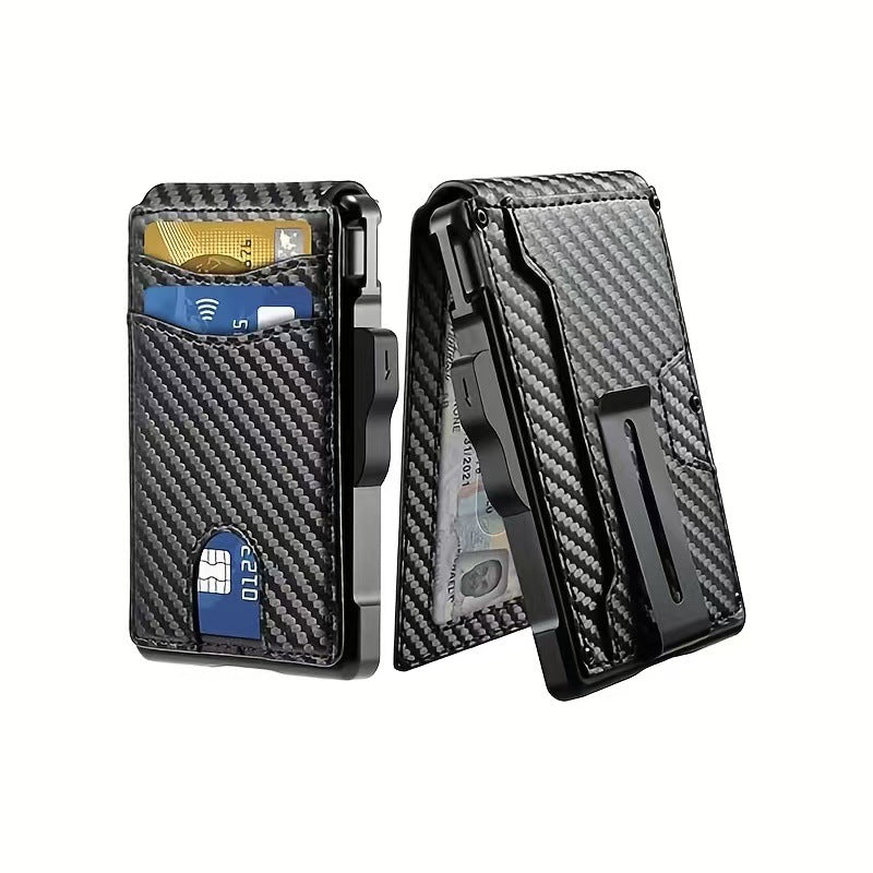 Mens Genuine Leather Card Holder With Metal Details
