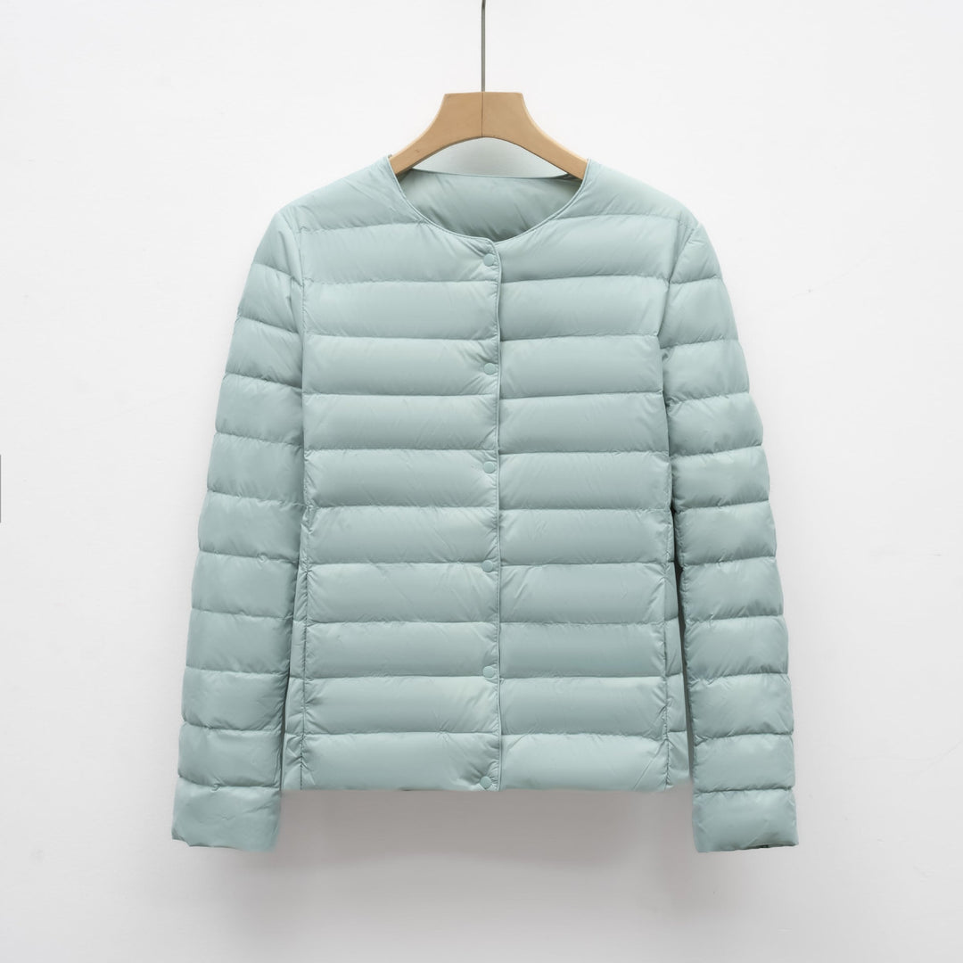Spring and Winter Collarless Puffer for Women