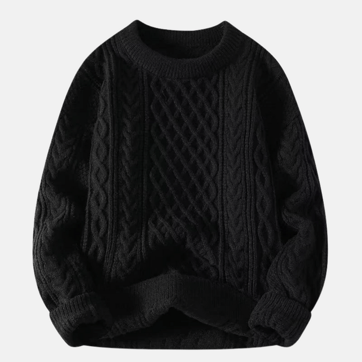 Solid Color Knitted Winter Sweater for Men