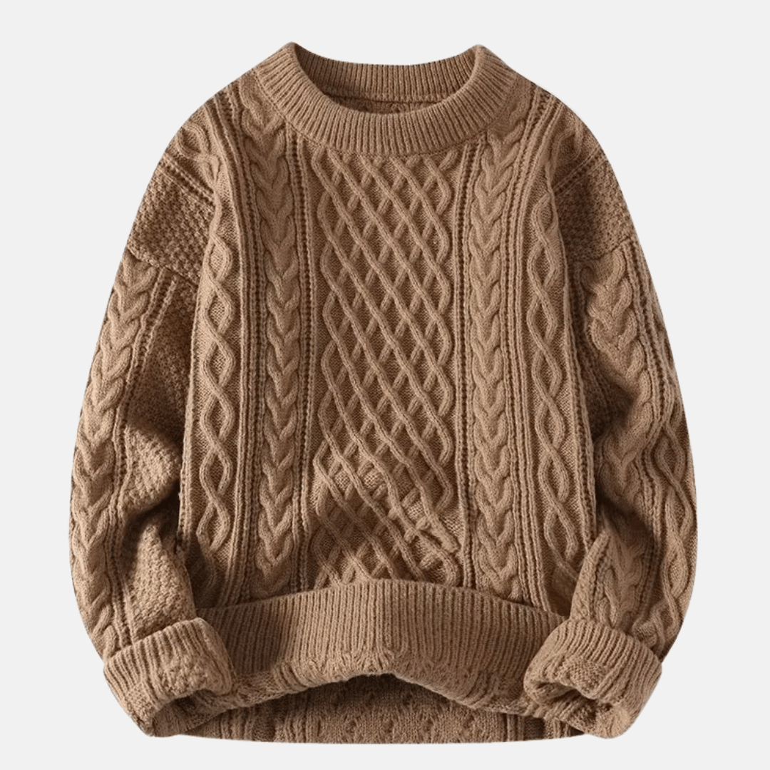 Solid Color Knitted Winter Sweater for Men