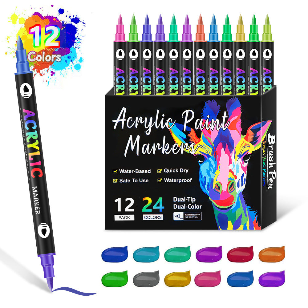 Double-headed Two-color Acrylic Marker Pen Children&