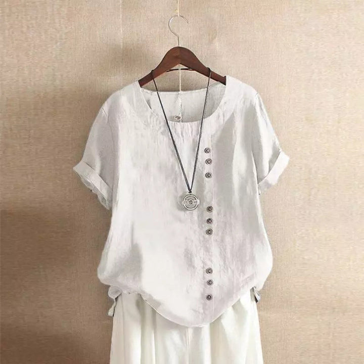 Retro Plus Size Casual Loose CottonAnd LinenShort Sleeves