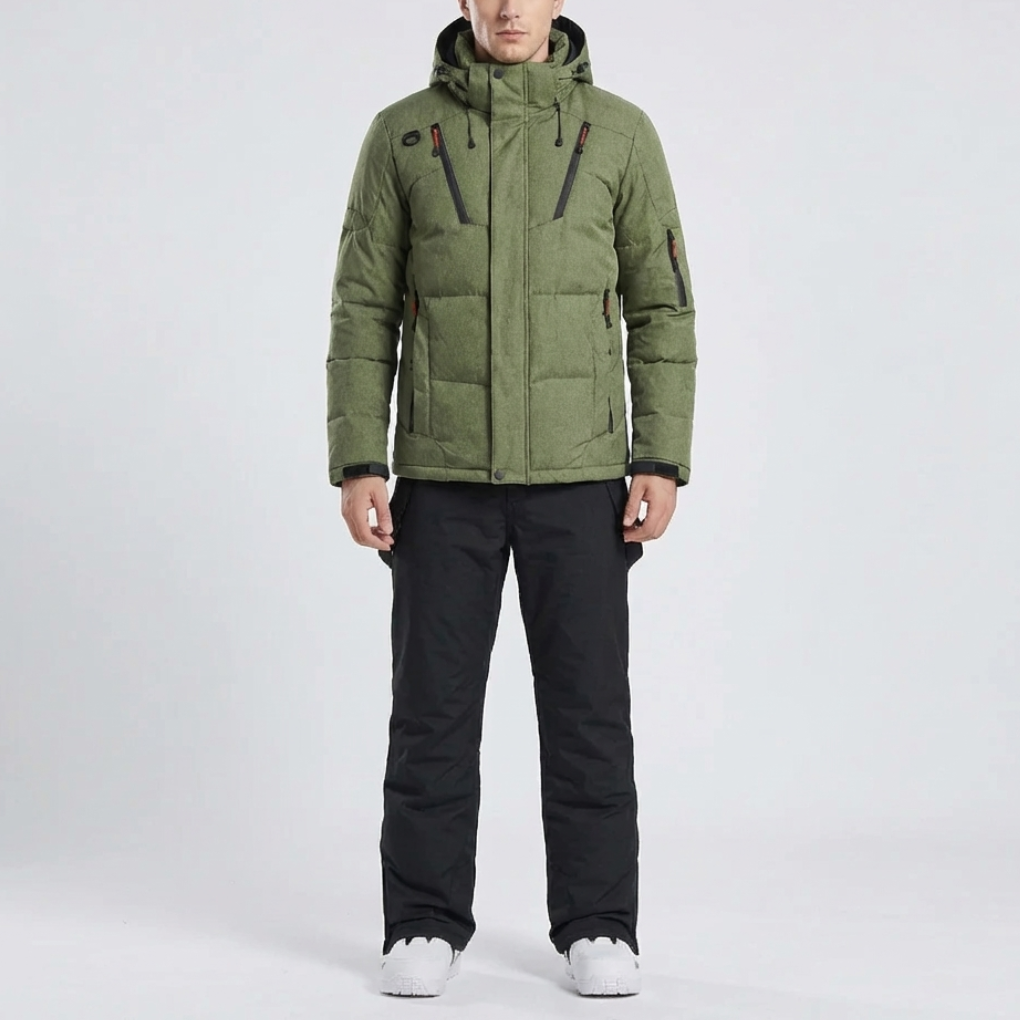 Hooded Jacket And Pants Ski Set