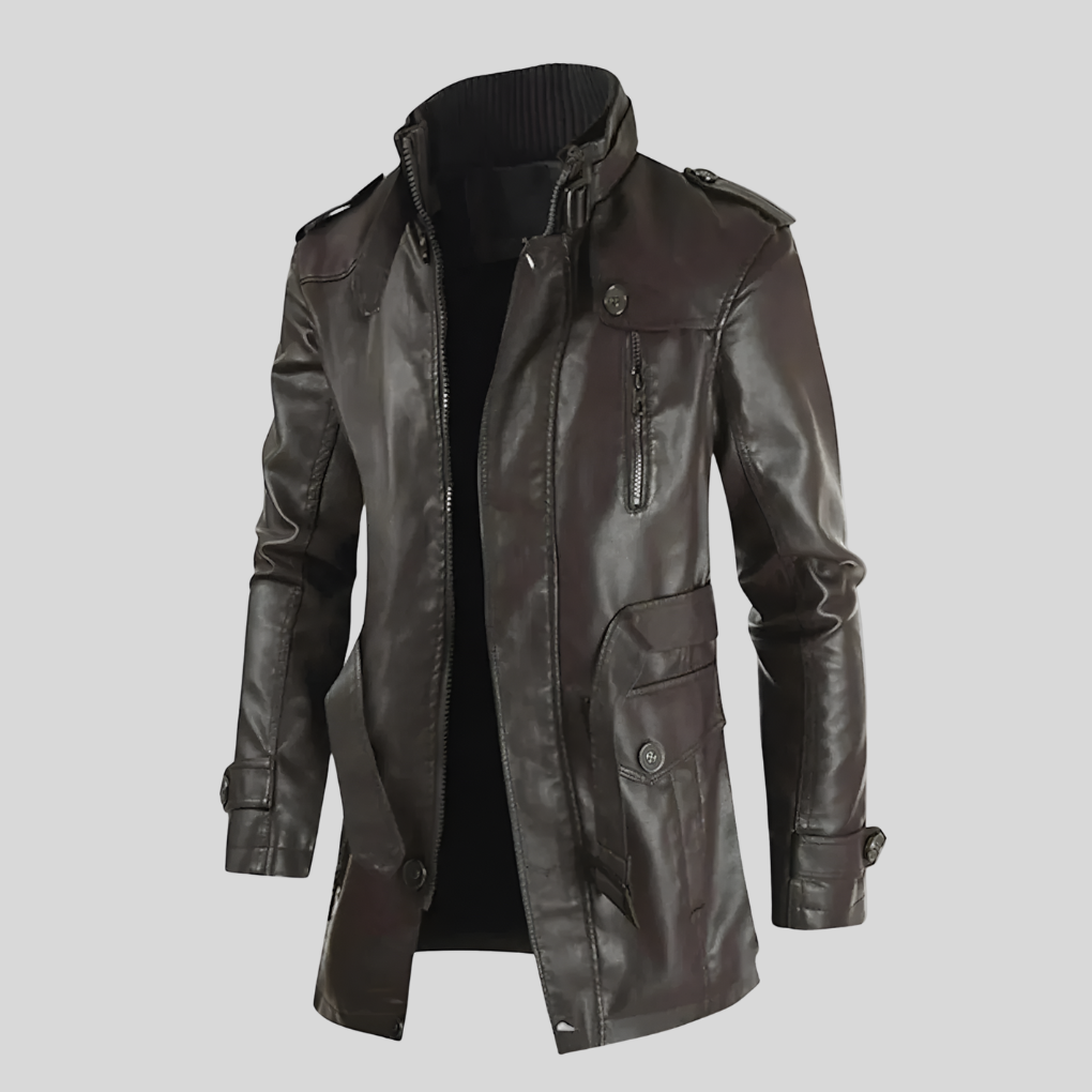 Long Leather Coat for Men