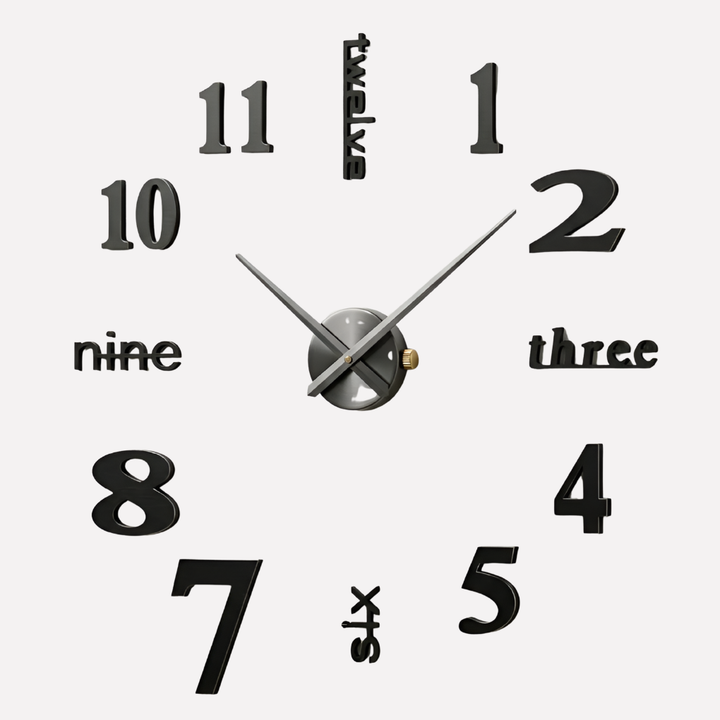 Frameless Oversized DIY Wall Clock
