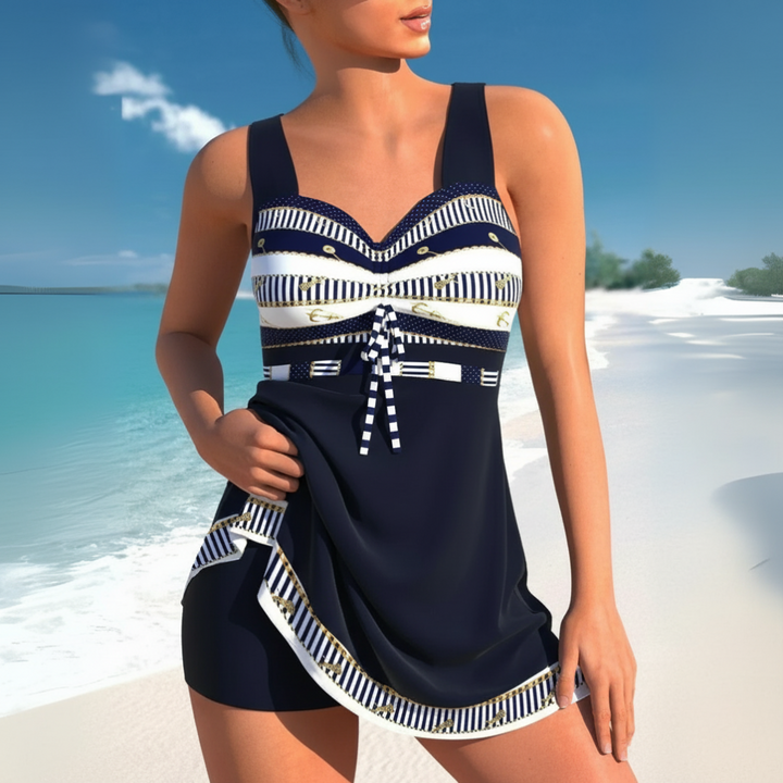 Aztec Print Ruched Swimsuit for Women