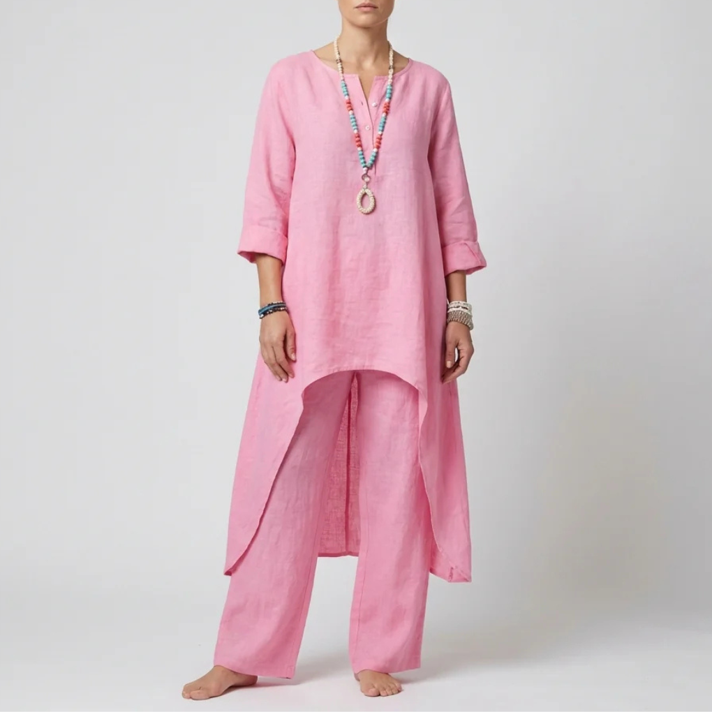 Loose Fit Tunic and Pants Set for Women