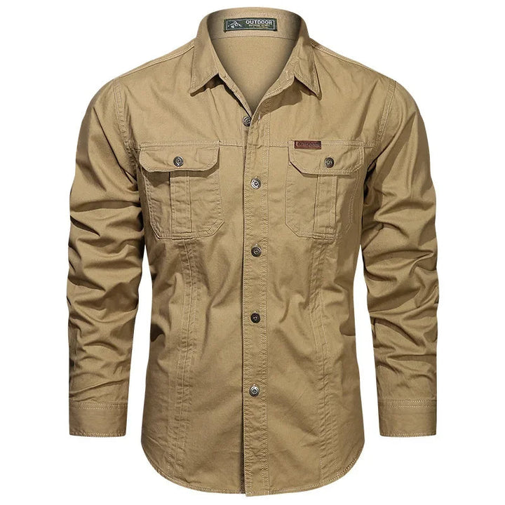 Men Utility Pocket Button-Up Shirt