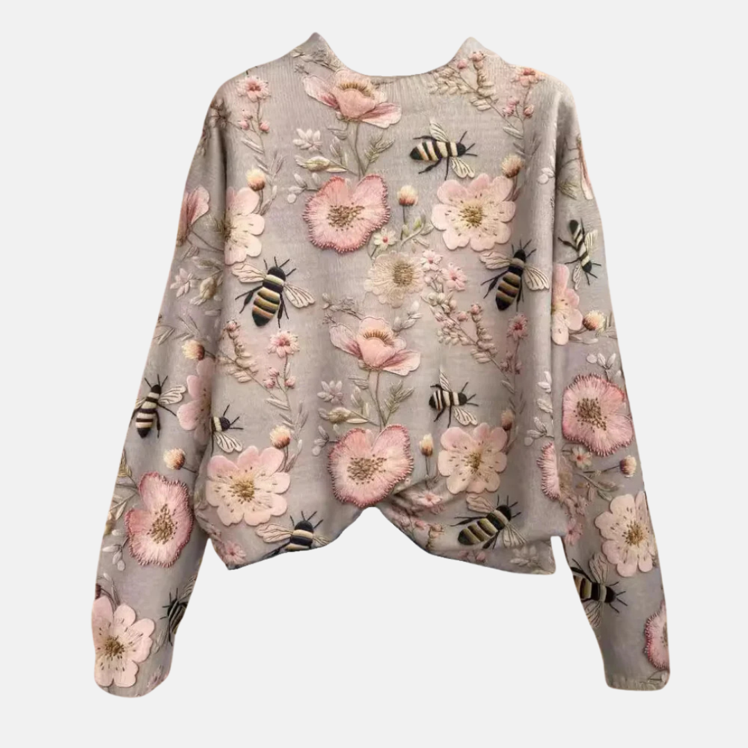 3D Flower Knit Sweater for Women