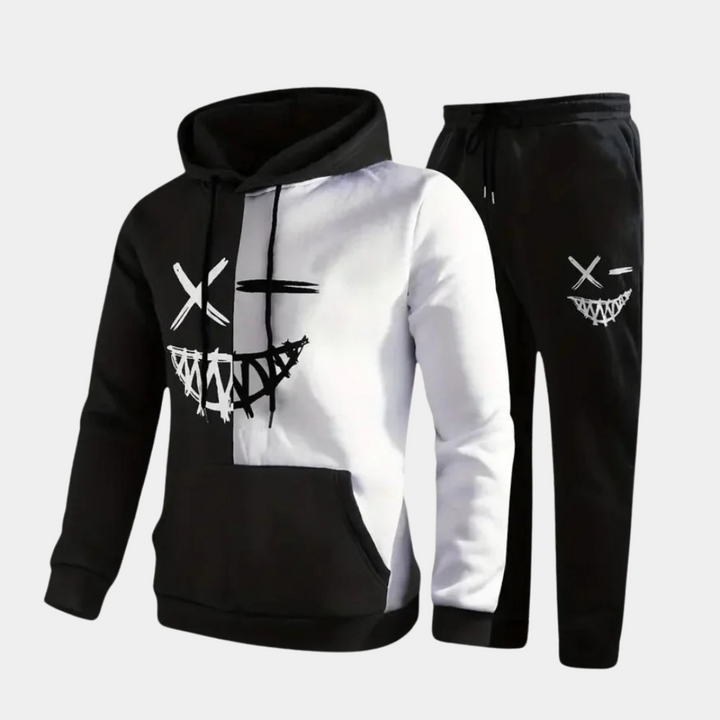Graphic Hoodie & Jogger Set for Men