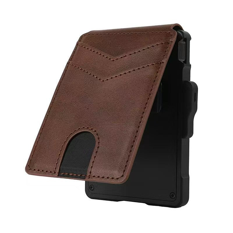 Mens Genuine Leather Card Holder With Metal Details