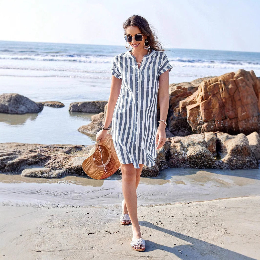Loose Casual Temperament Leisure Striped Shirt