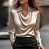 Women's Elegant Long Sleeve Swing Collar Blouse