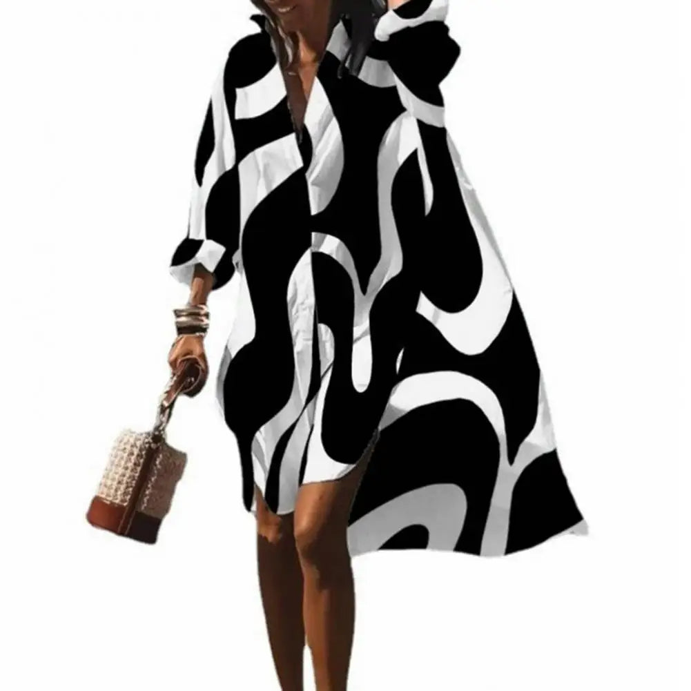 Women's Oversized Summer Dress with Boho Print