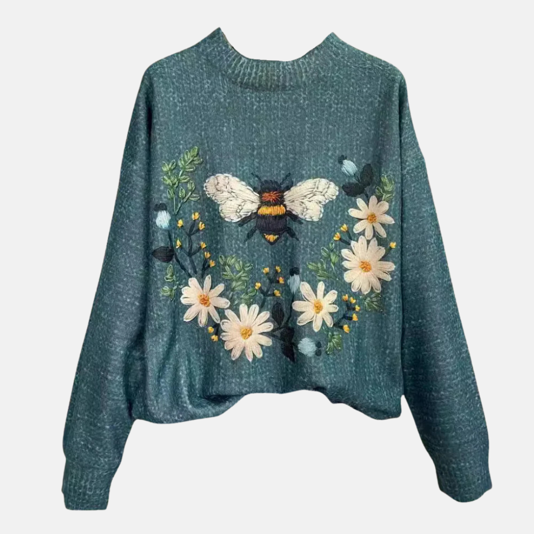 3D Flower Knit Sweater for Women