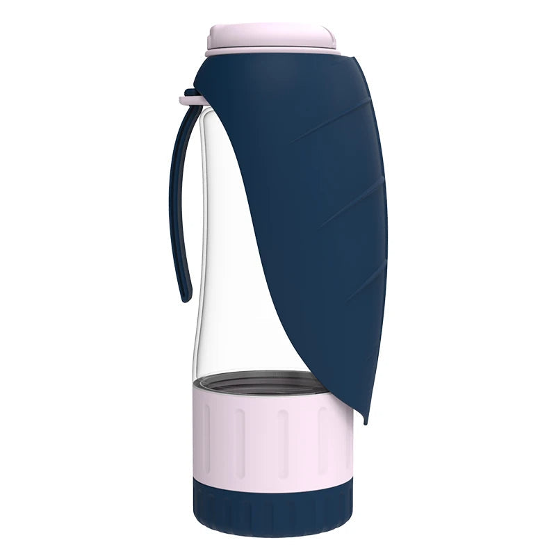 Portable Water and Food Bottle for Dogs with 2-in-1 Design