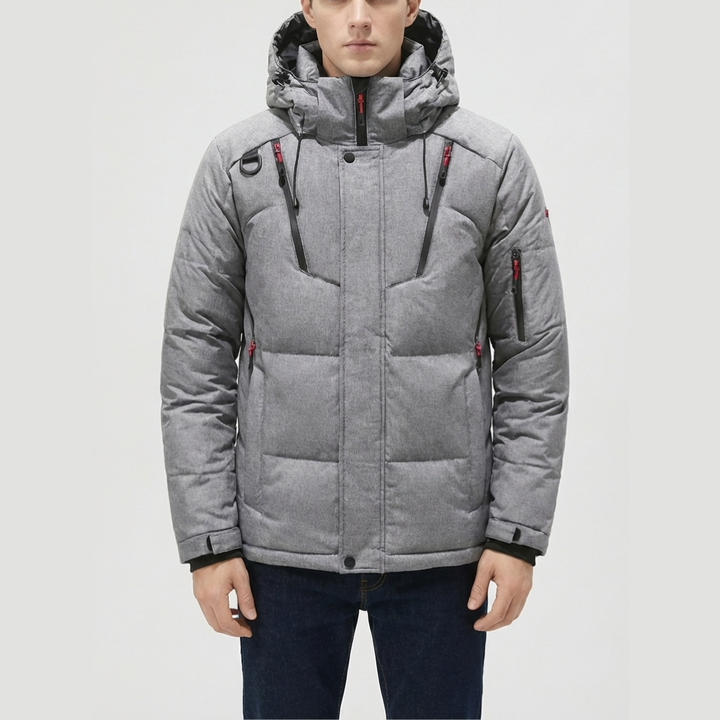 Quilted Hooded Down Jacket For Men