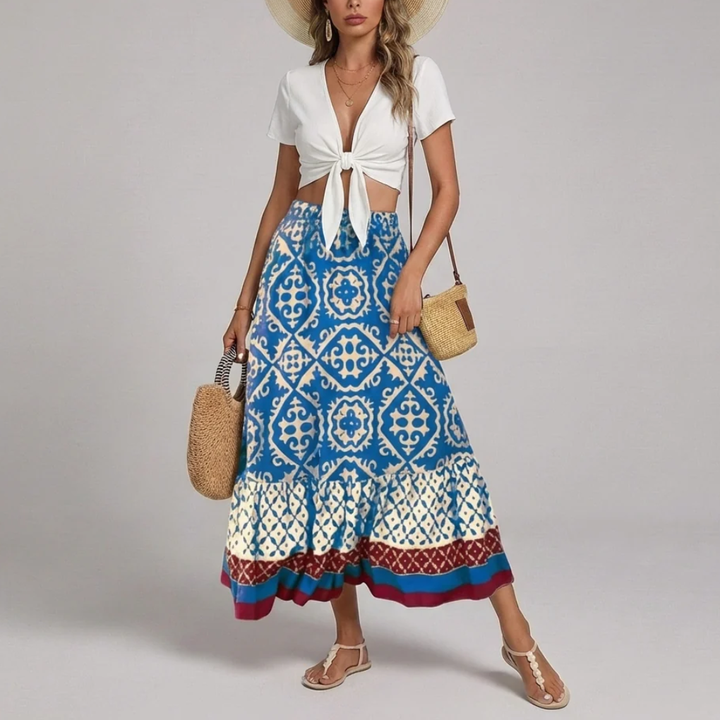 Elegant Long Floral Skirt for Women