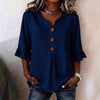 Women’s Ruffled Sleeve V-Neck Button Top