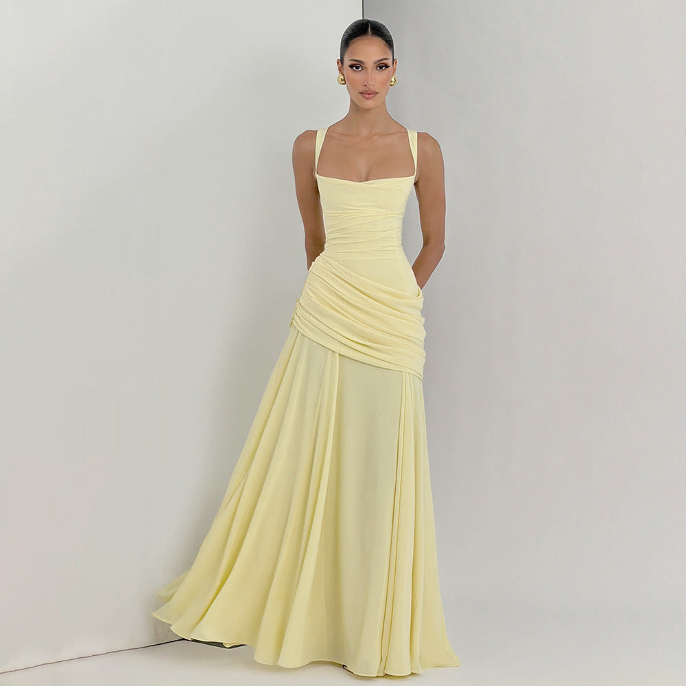 Casual Long-Sleeve Slim-Fit Minimalist Slip Long Slim-Fit Solid Color Sheath Dress