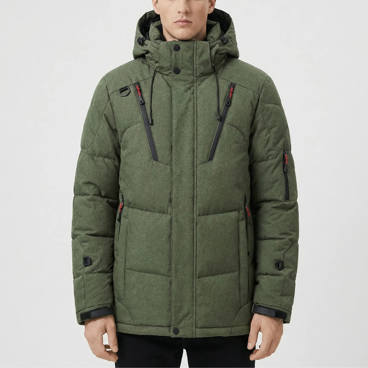 Quilted Hooded Down Jacket For Men