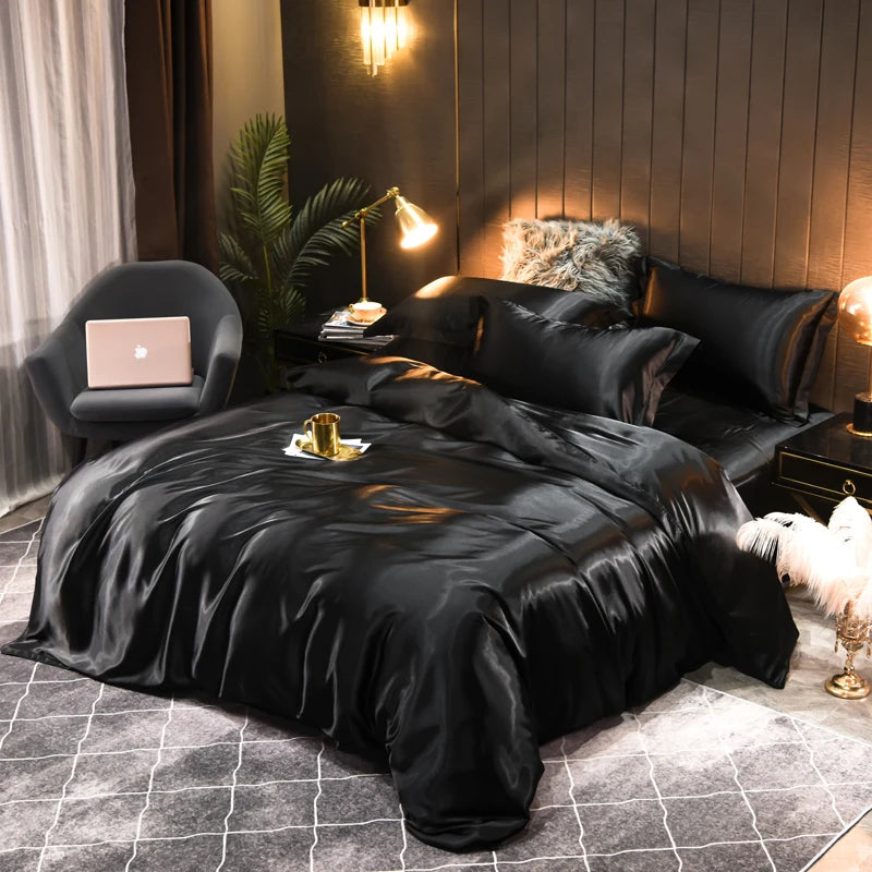 Silky Satin Bedding Set Indulge in Luxurious Comfort