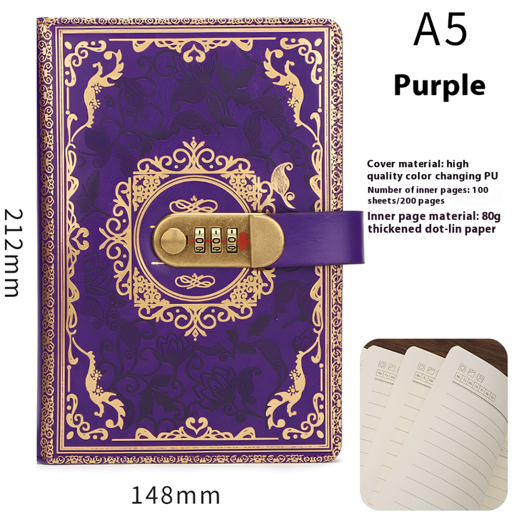 A5 Lockable Password Diary Notebook