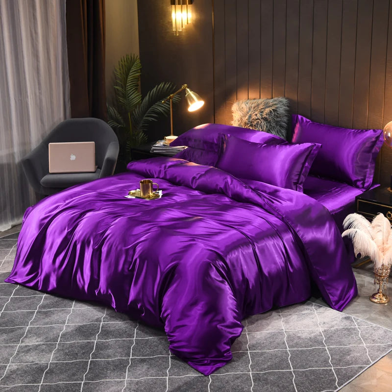 Silky Satin Bedding Set Indulge in Luxurious Comfort
