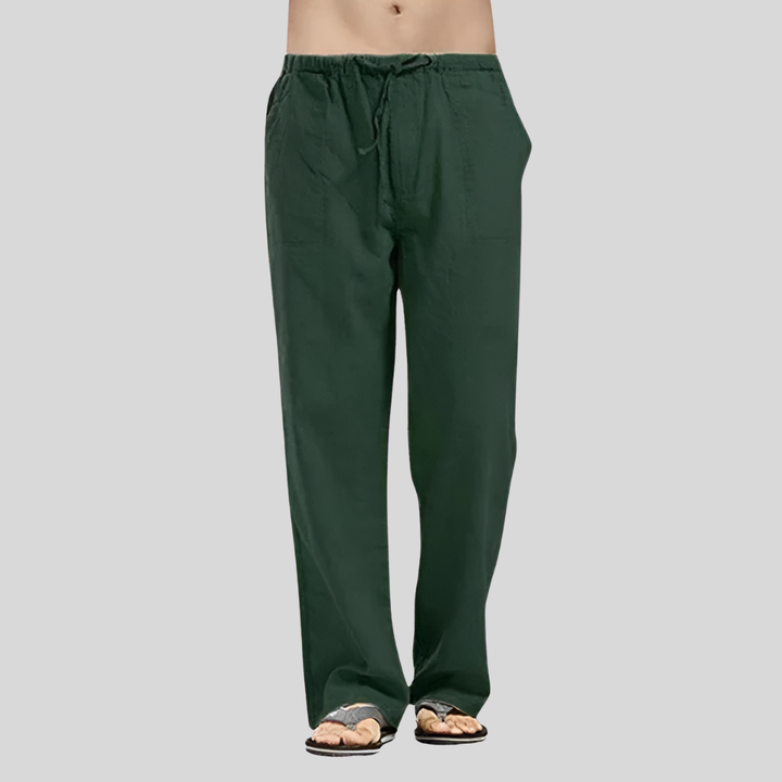 Breathable Linen Men's Pants with Oversized Fit