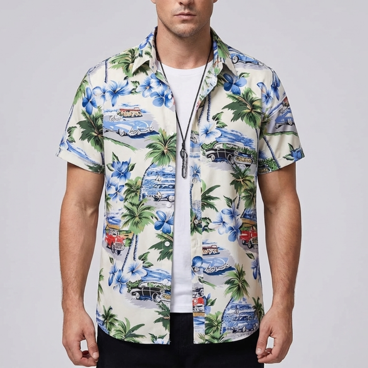 3D Flower Print Hawaiian Shirt for Men