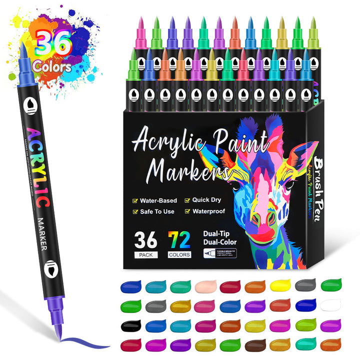 Double-headed Two-color Acrylic Marker Pen Children&