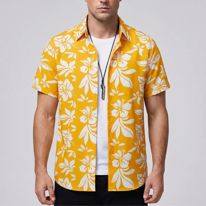 3D Flower Print Hawaiian Shirt for Men