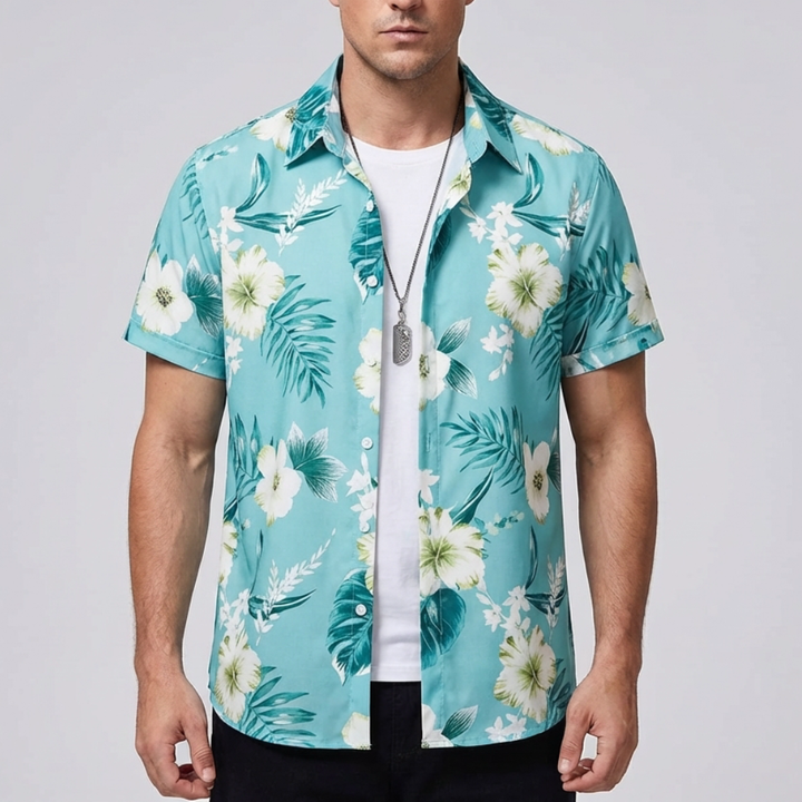 3D Flower Print Hawaiian Shirt for Men