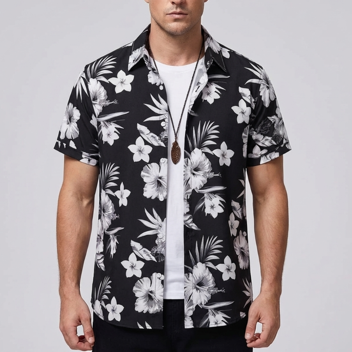 3D Flower Print Hawaiian Shirt for Men