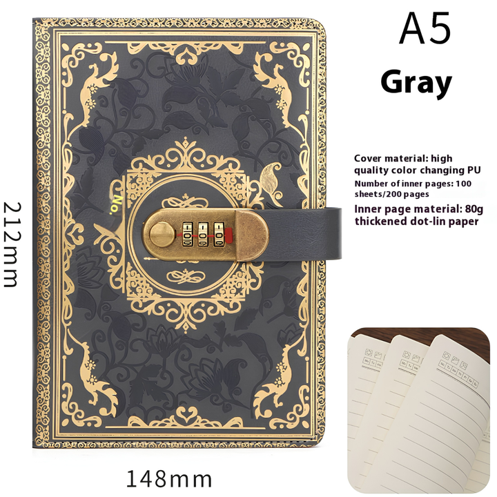 A5 Lockable Password Diary Notebook