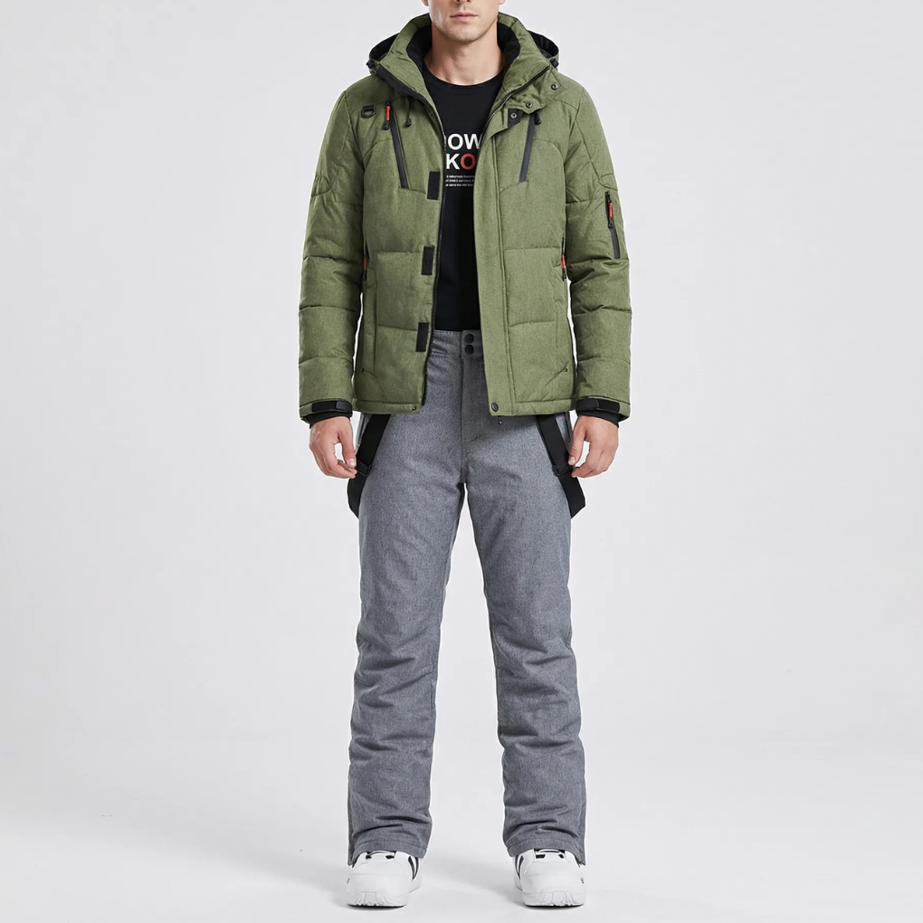 Hooded Jacket And Pants Ski Set