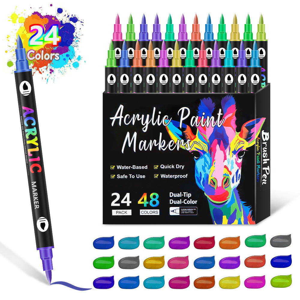 Double-headed Two-color Acrylic Marker Pen Children&