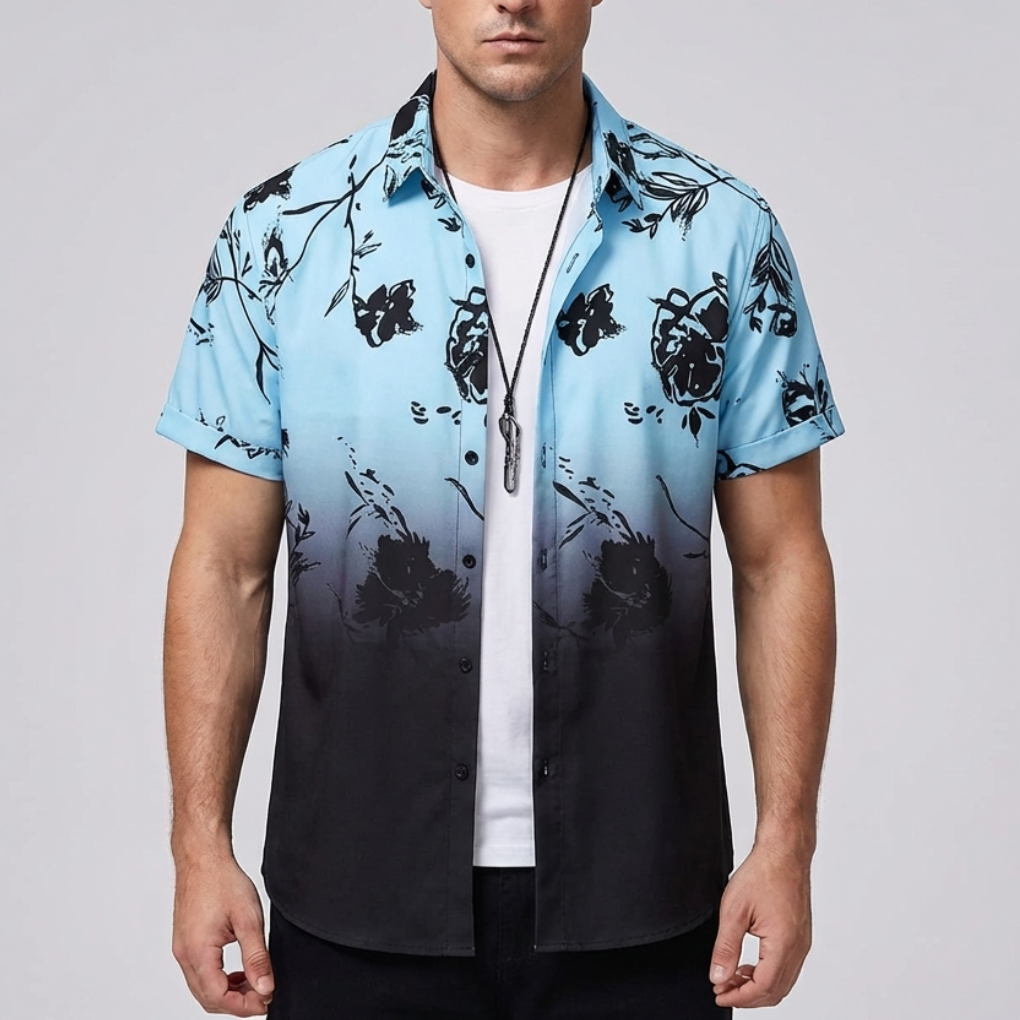 3D Flower Print Hawaiian Shirt for Men