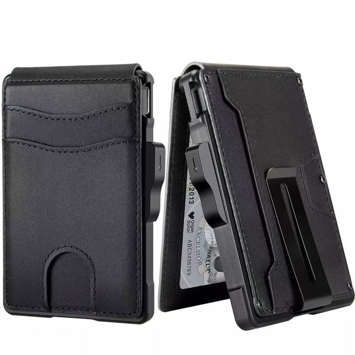 Mens Genuine Leather Card Holder With Metal Details