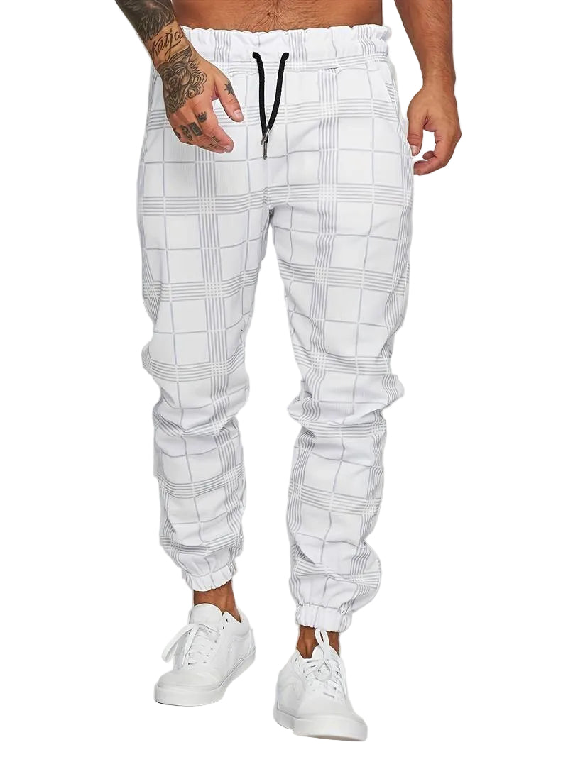 Checkered Slim Fit Joggers for Men