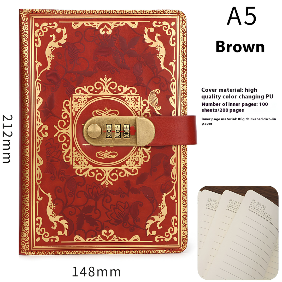 A5 Lockable Password Diary Notebook