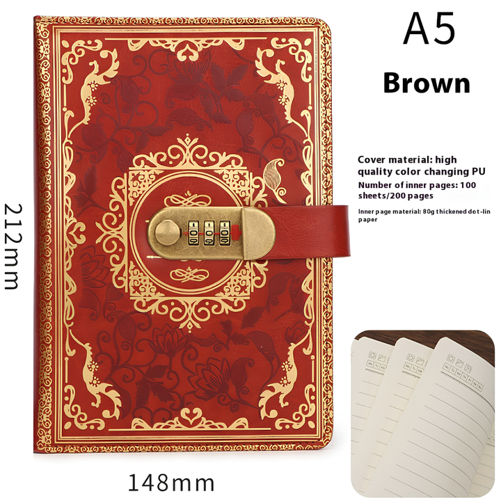 A5 Lockable Password Diary Notebook