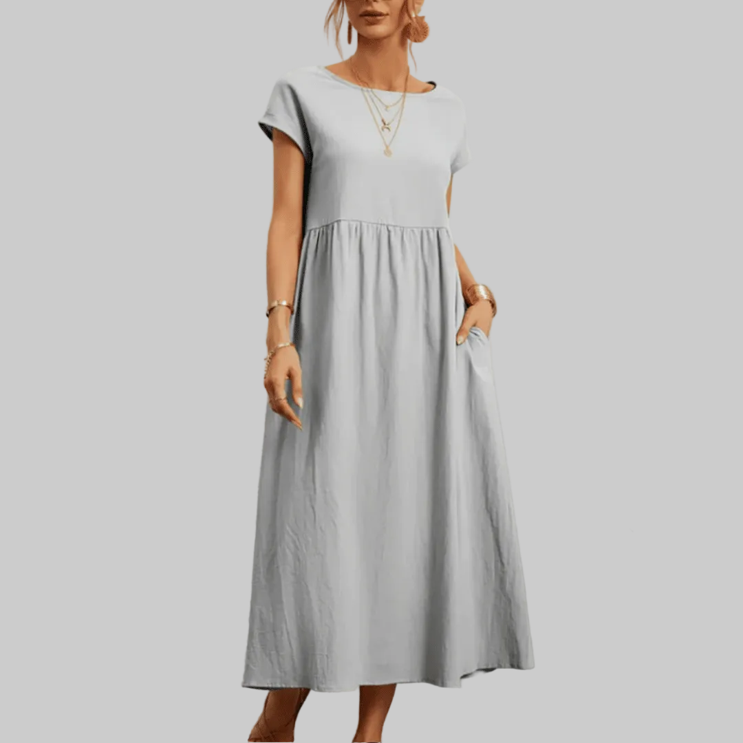 Women’s Vintage Cotton Linen Maxi Dress