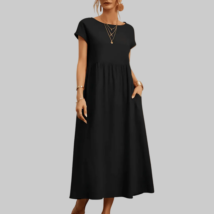 Women’s Vintage Cotton Linen Maxi Dress
