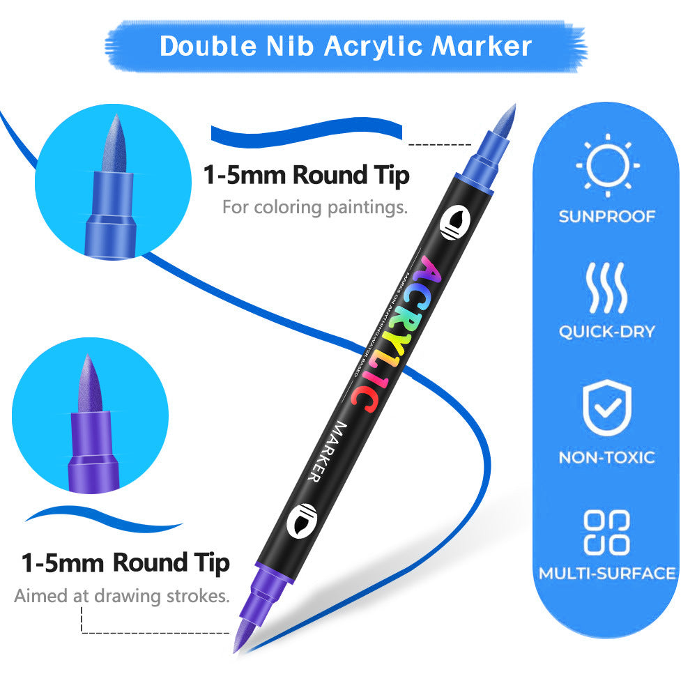 Double-headed Two-color Acrylic Marker Pen Children&