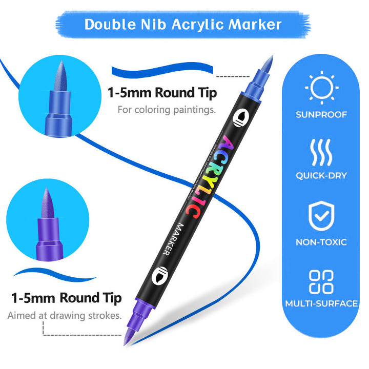 Double-headed Two-color Acrylic Marker Pen Children&