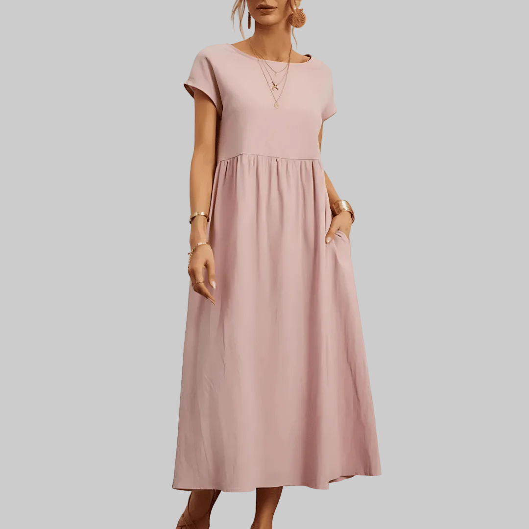 Women’s Vintage Cotton Linen Maxi Dress