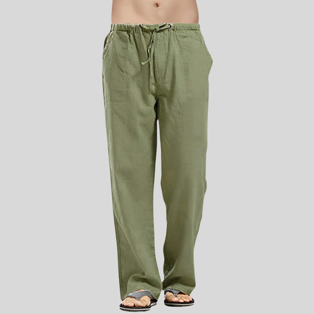 Breathable Linen Men's Pants with Oversized Fit