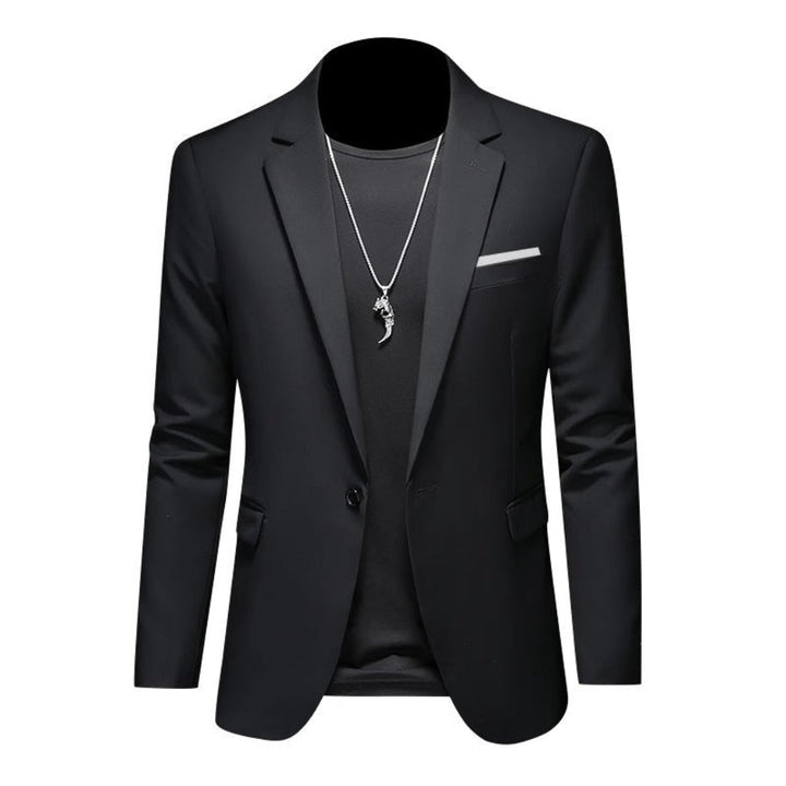 Mens Formal Wear Korean-Style Slim-Fit Blazer Single-Breasted Suit Jacket
