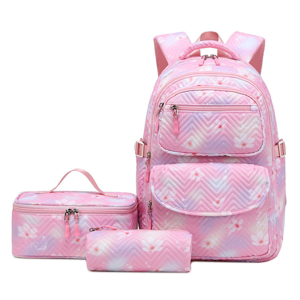 New Printed Schoolbag Three-piece Fashion Backpack